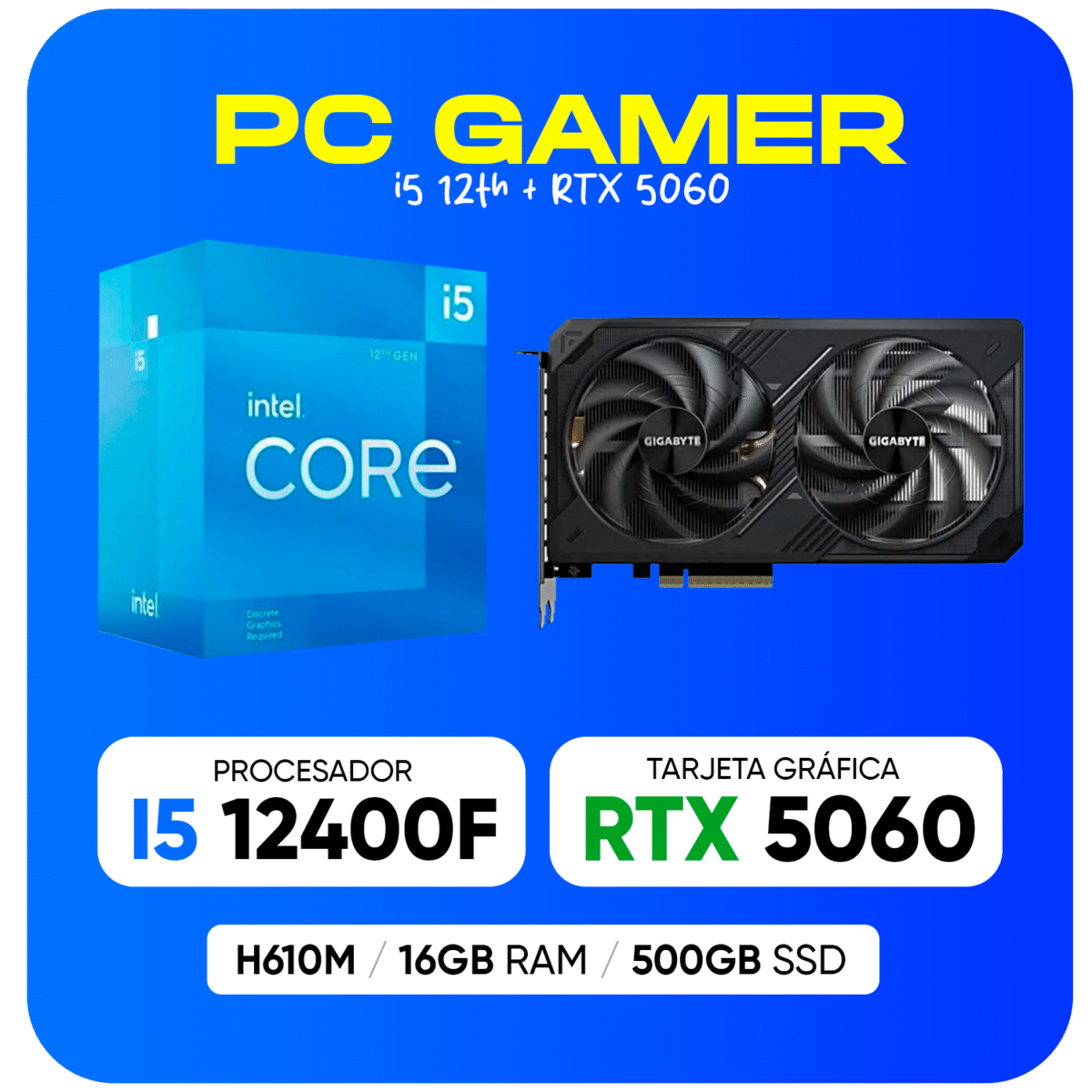 PC GAMER RTX 5060 / I5 12400F