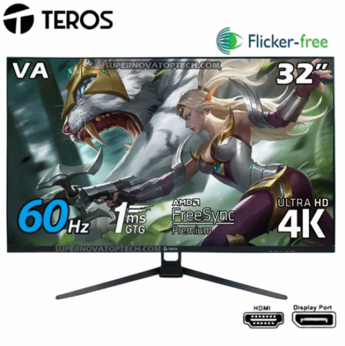 MONITOR PLANO TEROS TE-3252S, 31.5" 4K UHD VA LED - 60HZ - 1 MS - HDMI - DP - AUDIO